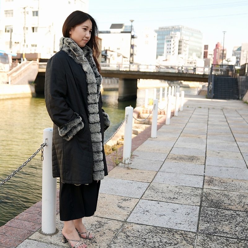 レディース ロングコート レッキスファー リバーシブル 毛皮コート