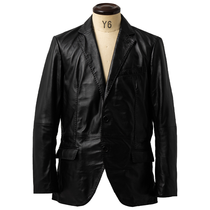 Liugoo Leathers 【30%OFFクーポン】LIUGOO 本革 2ボタン テーラード