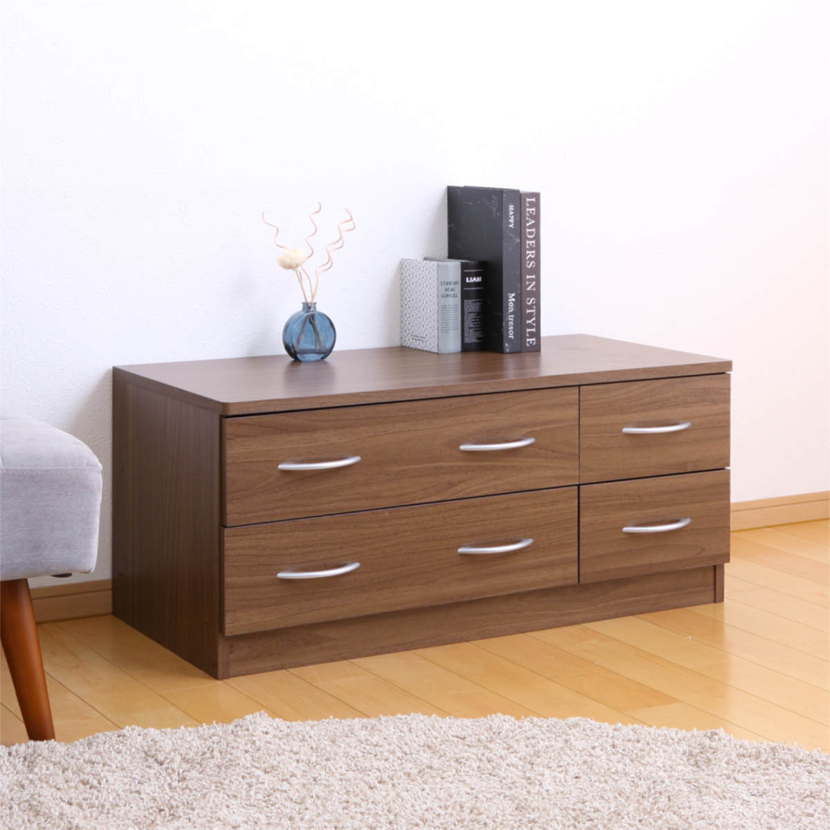 クロシオ ローチェスト 幅89.5cm 2列2段 北欧風 ブルーム （ チェスト