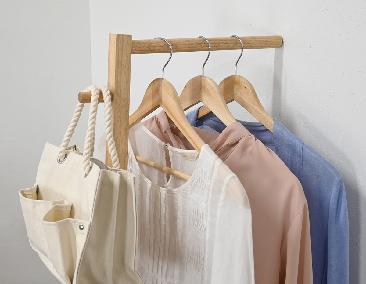 フクダクラフト ハンガーラック スタンド型 幅40cm 木製 （ ハンガー