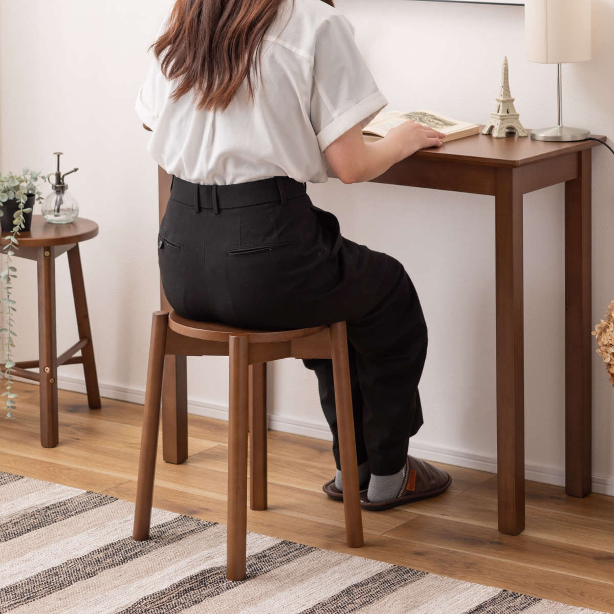 東谷 スツール 円型 高さ44.5cm スタッキング可能 （ 丸 円形 天然木