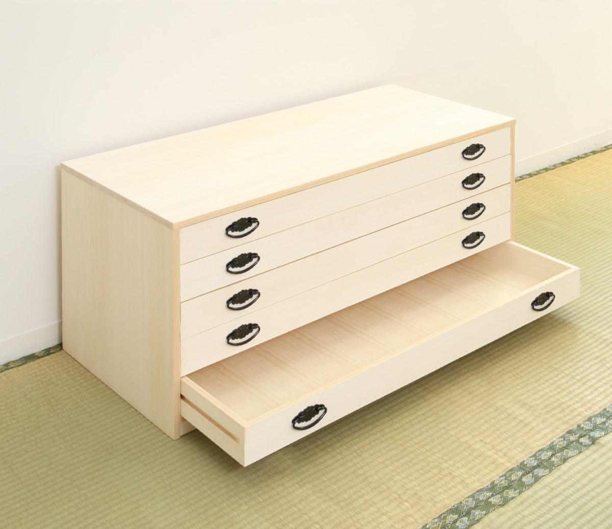 桐タンス 幅98.5cm 5段 引出し 完成品 日本製 （ 桐 桐箪笥 桐たんす