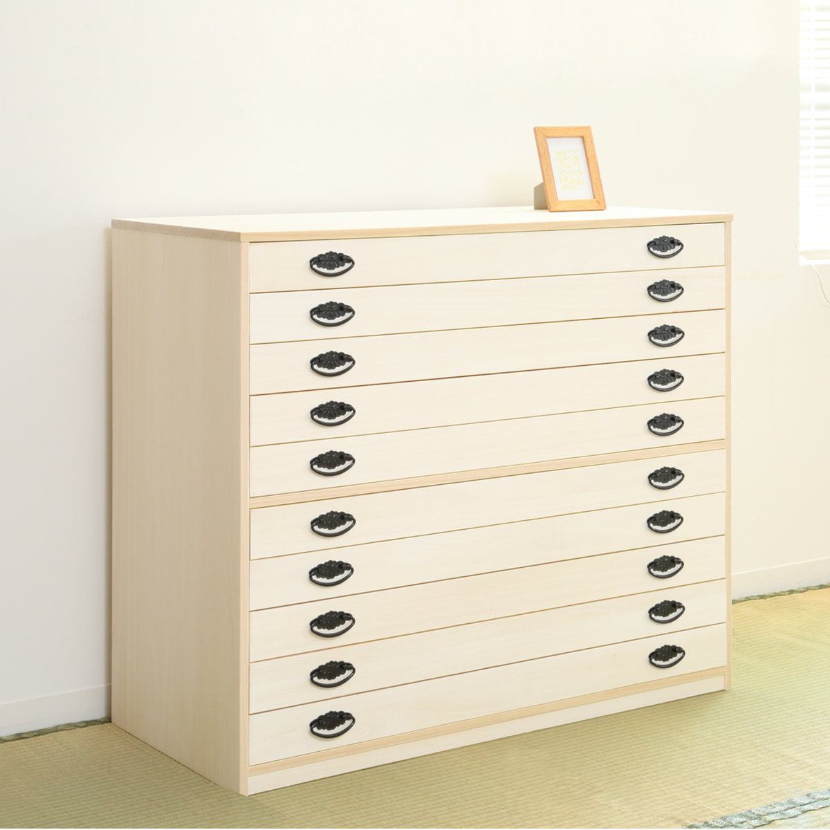 桐タンス 幅98.5cm 10段 引出し 完成品 日本製 （ 桐 桐箪笥 桐たんす