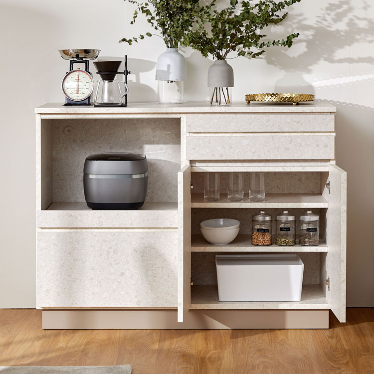 LOWYA（ロウヤ） 食器棚 日本製 おしゃれ ロータイプ キッチン