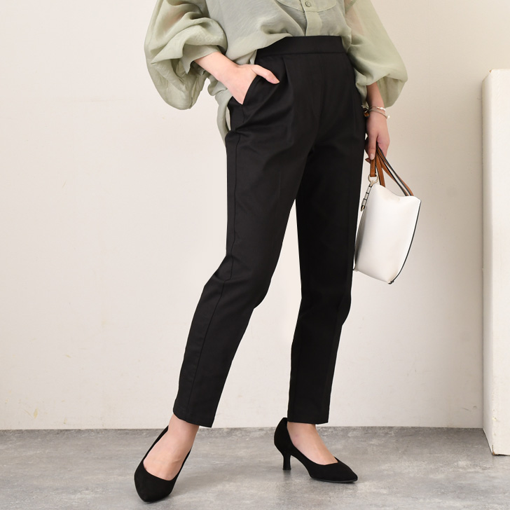 REAL STYLE チノパン レディース 仕事用 介護 ストレッチ テーパード