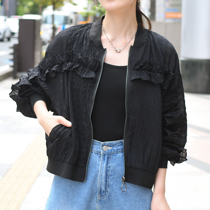 REAL STYLE ジャケット ジャンパー レディース レイヤード 重ね着 透け