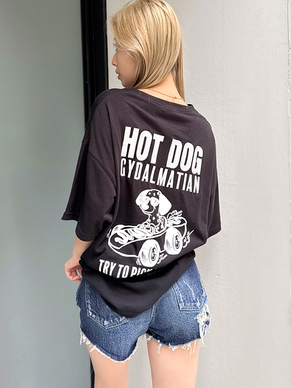 GYDA（ジェイダ） デニム ショートパンツ ハイウエスト BACK RIPPED