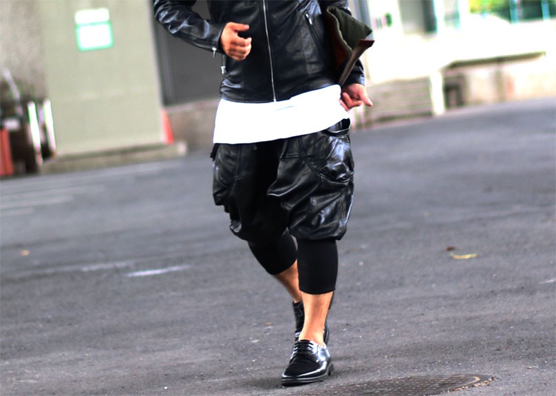 本革 レザーサルエルパンツ サルエル ワイドパンツ WORCA JACK : 本革