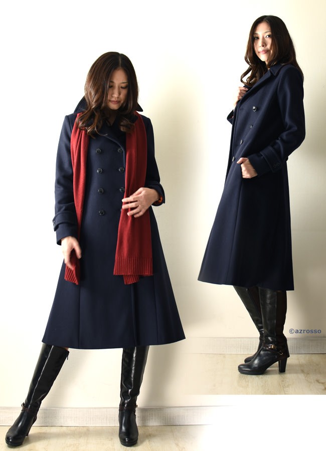 LENER（レネール） ロング コート ウール カシミヤ Aライン レディース