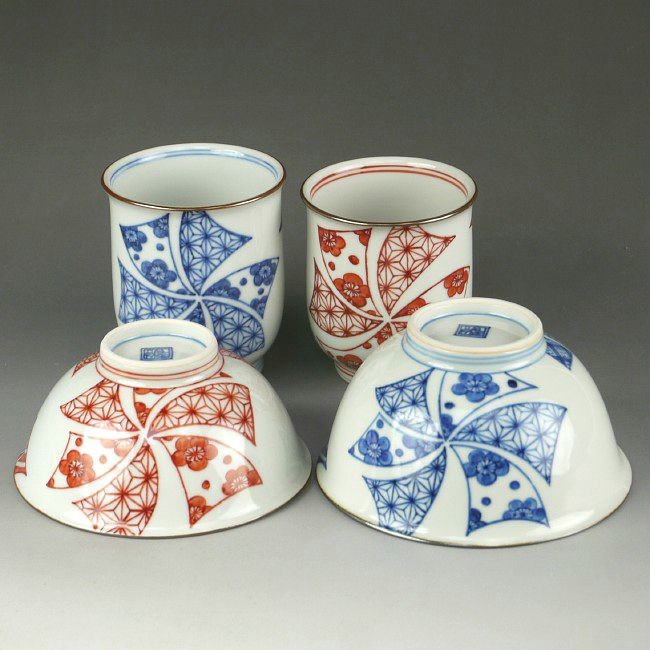 京焼 清水焼 花車夫婦湯呑と夫婦茶碗セット 岩華 : 松韻堂 Yahoo!店