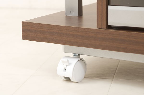 テレビ台 コーナー キャスター付き 棚付き ガラス扉 幅90cm 日本製