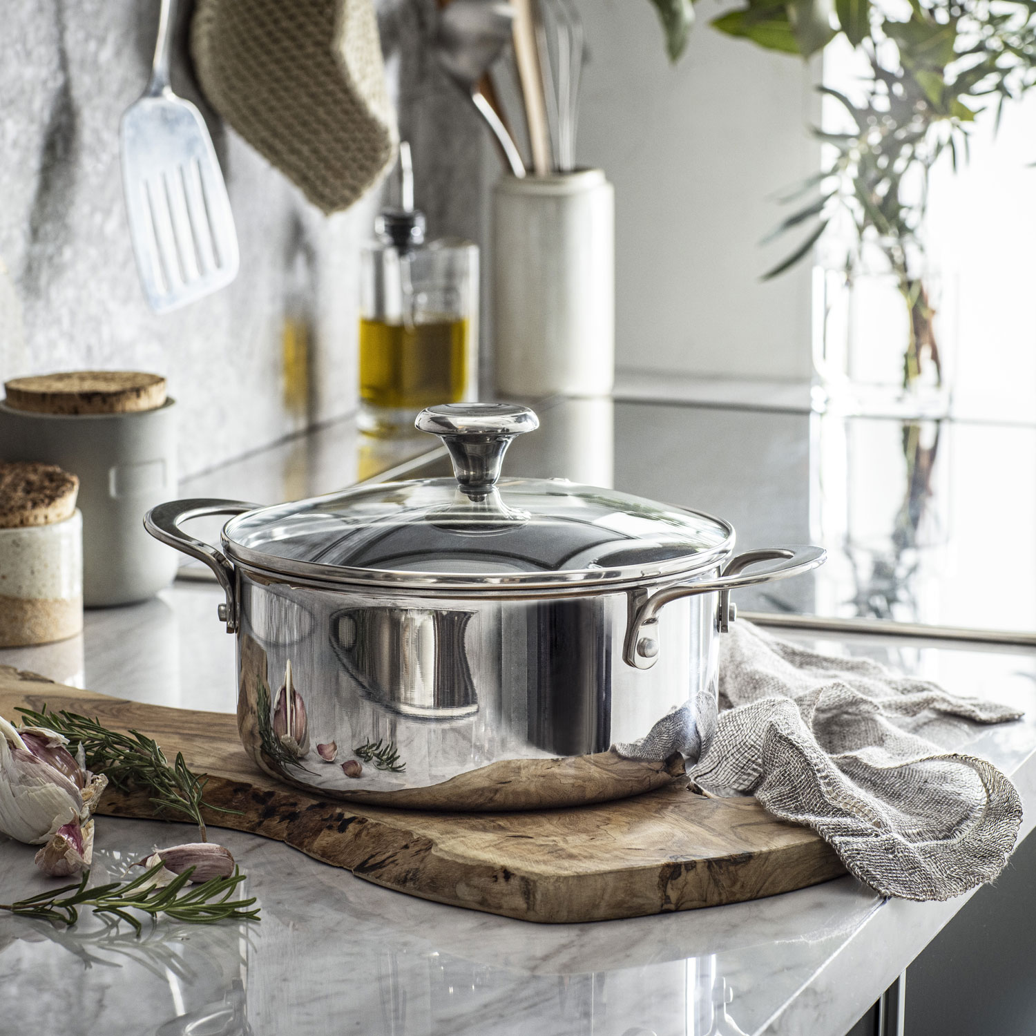 コレール CORELLE 鍋 両手鍋 キャセロール 20cm ガラスふた付 IH ガス