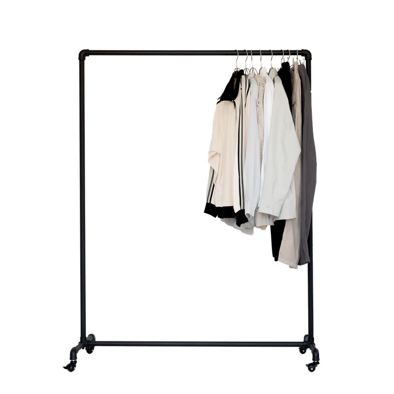 ハンガーラック ブラック 黒 頑丈 ガス管 幅120cm アパレルショップに