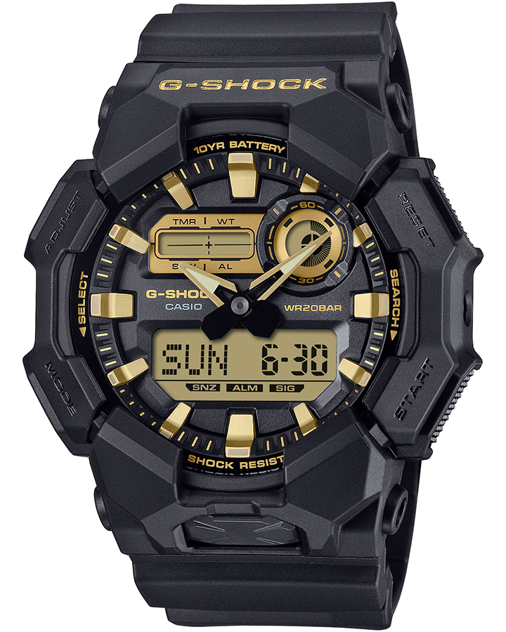 G-SHOCK ブラック&ゴールド 10年バッテリー ビッグケース GA-010GB