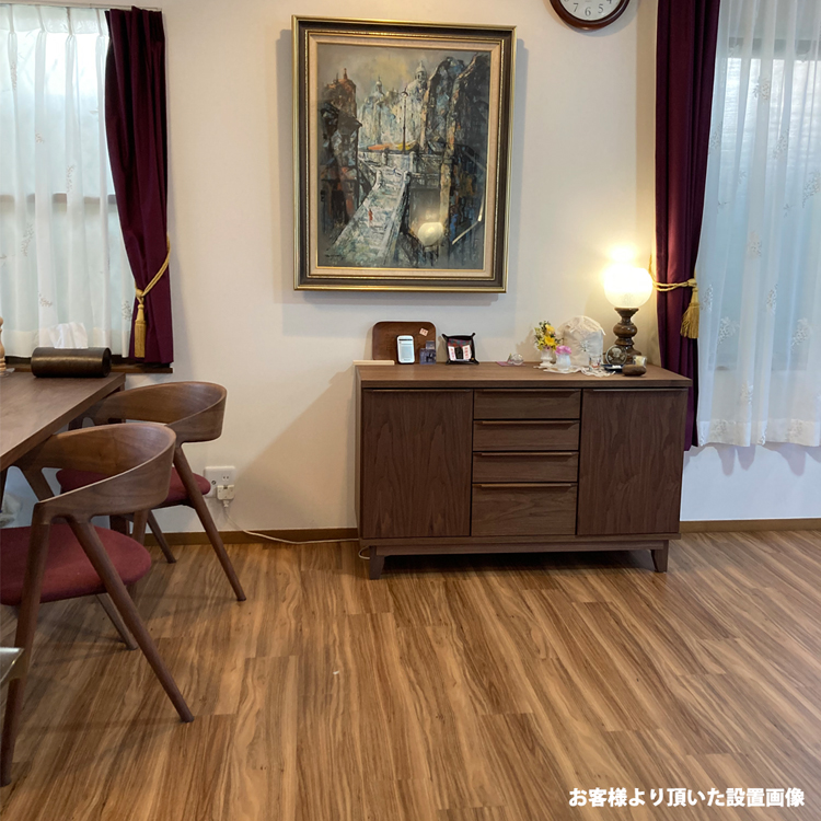 ルンバ対応 ウォールナット サイドボード 120 キャビネット 天然木