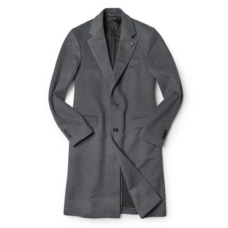 LARDINI（ラルディーニ） チェスターコート シングル ウール メルトン