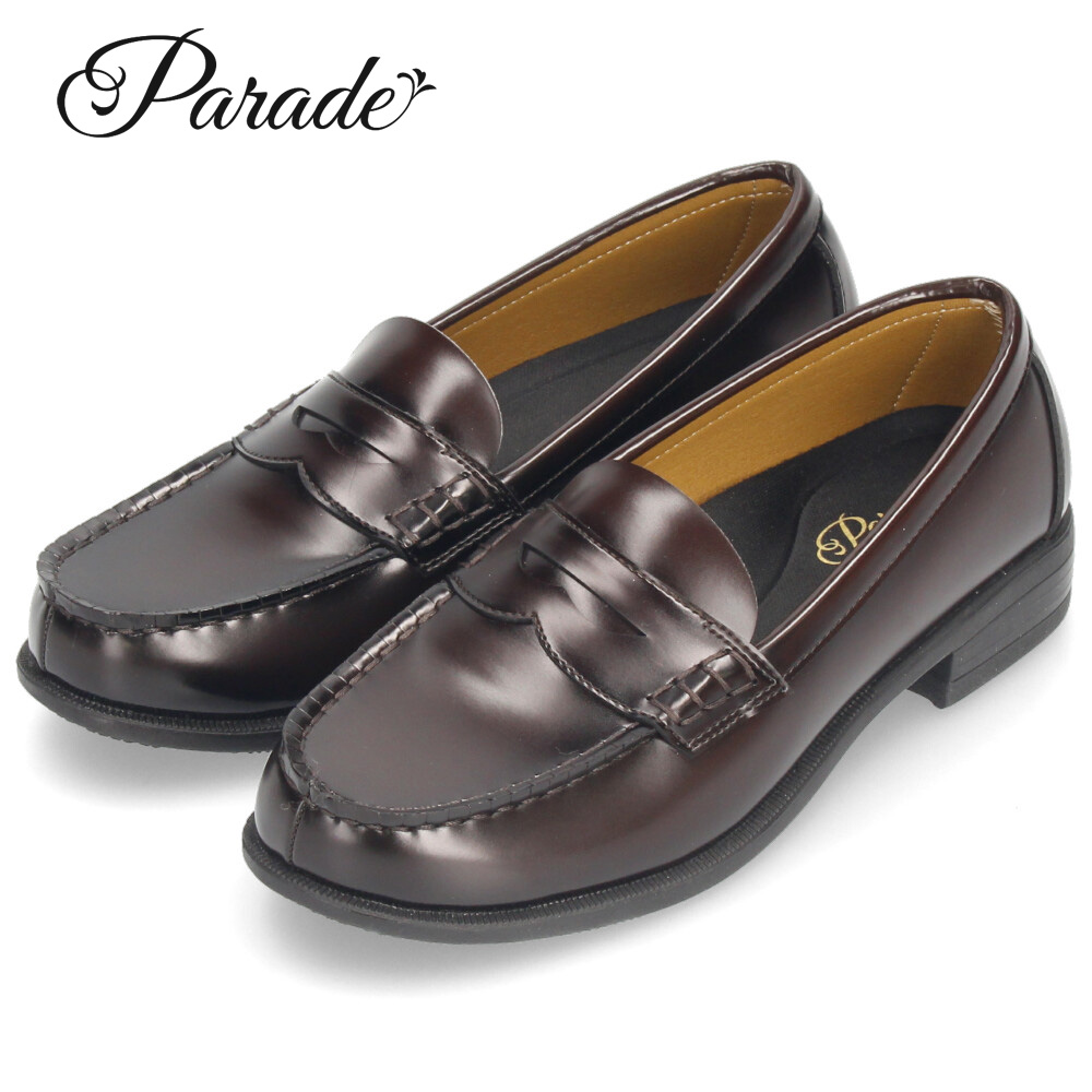 Parade 爆買 ローファー レディース 学生 ヒール 滑りにくい 屈曲 黒