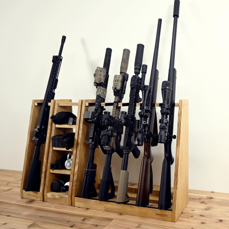 WOODWORKS ガンラック 5丁掛 ( 色：ナチュラル) 木製 日本製