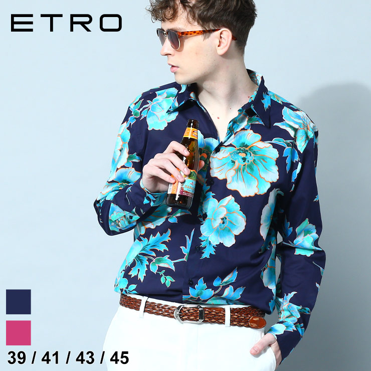 ETRO（エトロ） シャツ メンズ カジュアルシャツ 綿100％ 花柄 長袖 総
