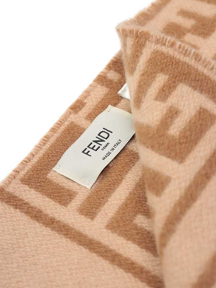 FENDI（フェンディ） マフラー レディース カシミヤ混 ズッカ柄 総柄