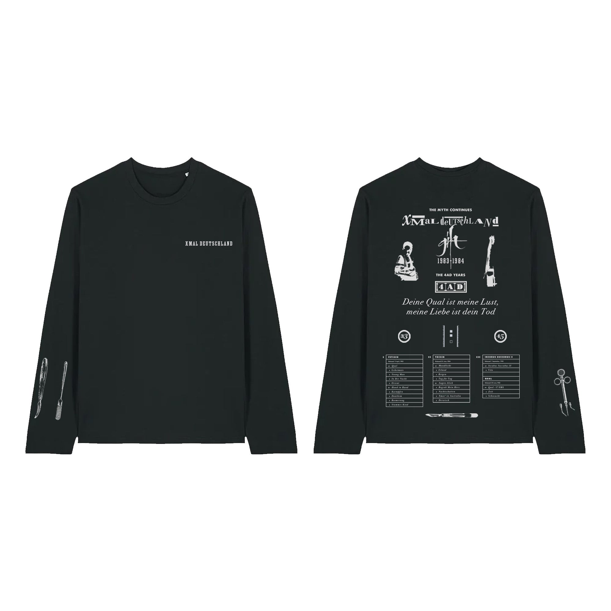 Black Long Sleeve T-shirt – 4AD Records USA