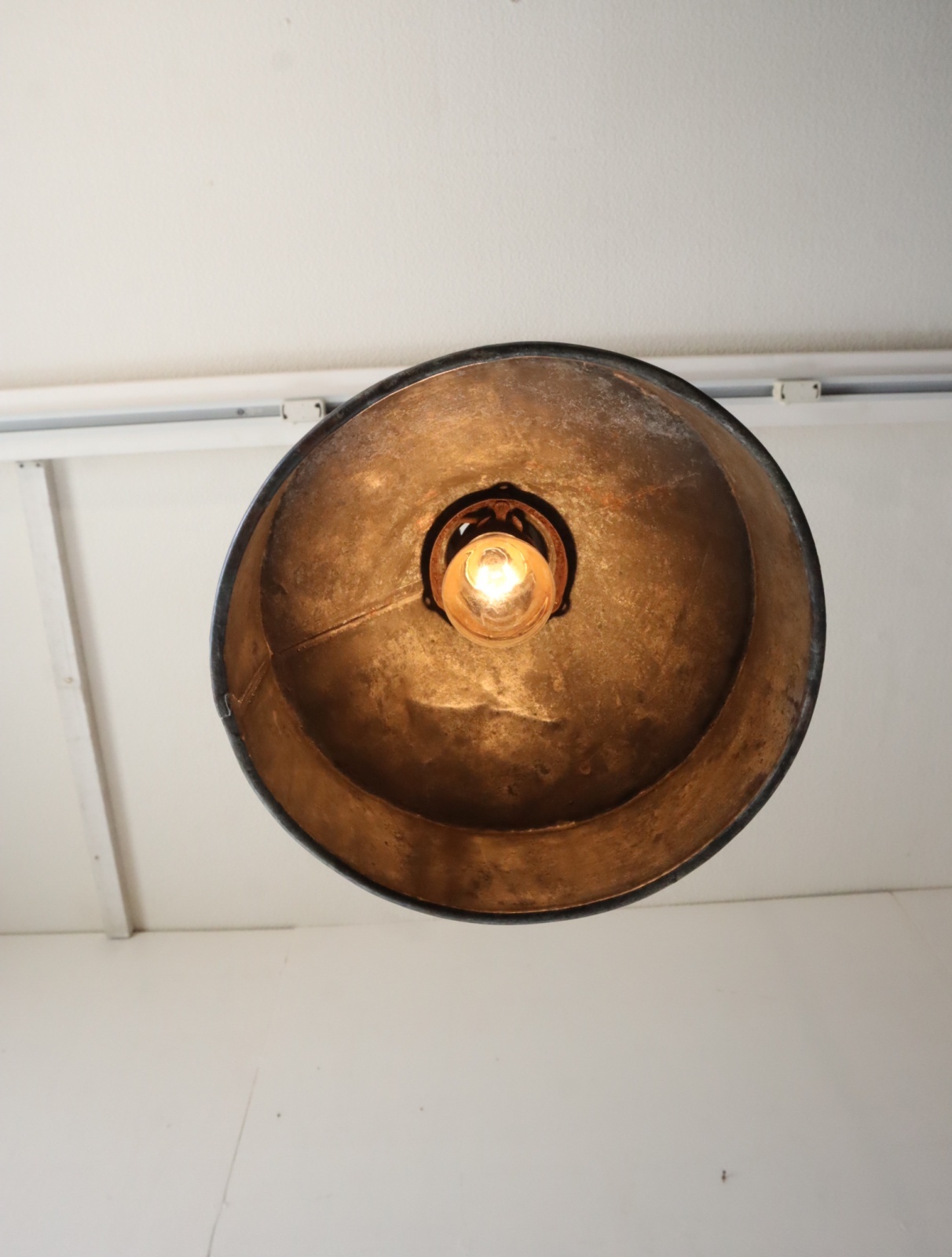 古い銅漏斗ペンダントライト カフェ什器 古い小さいろうと