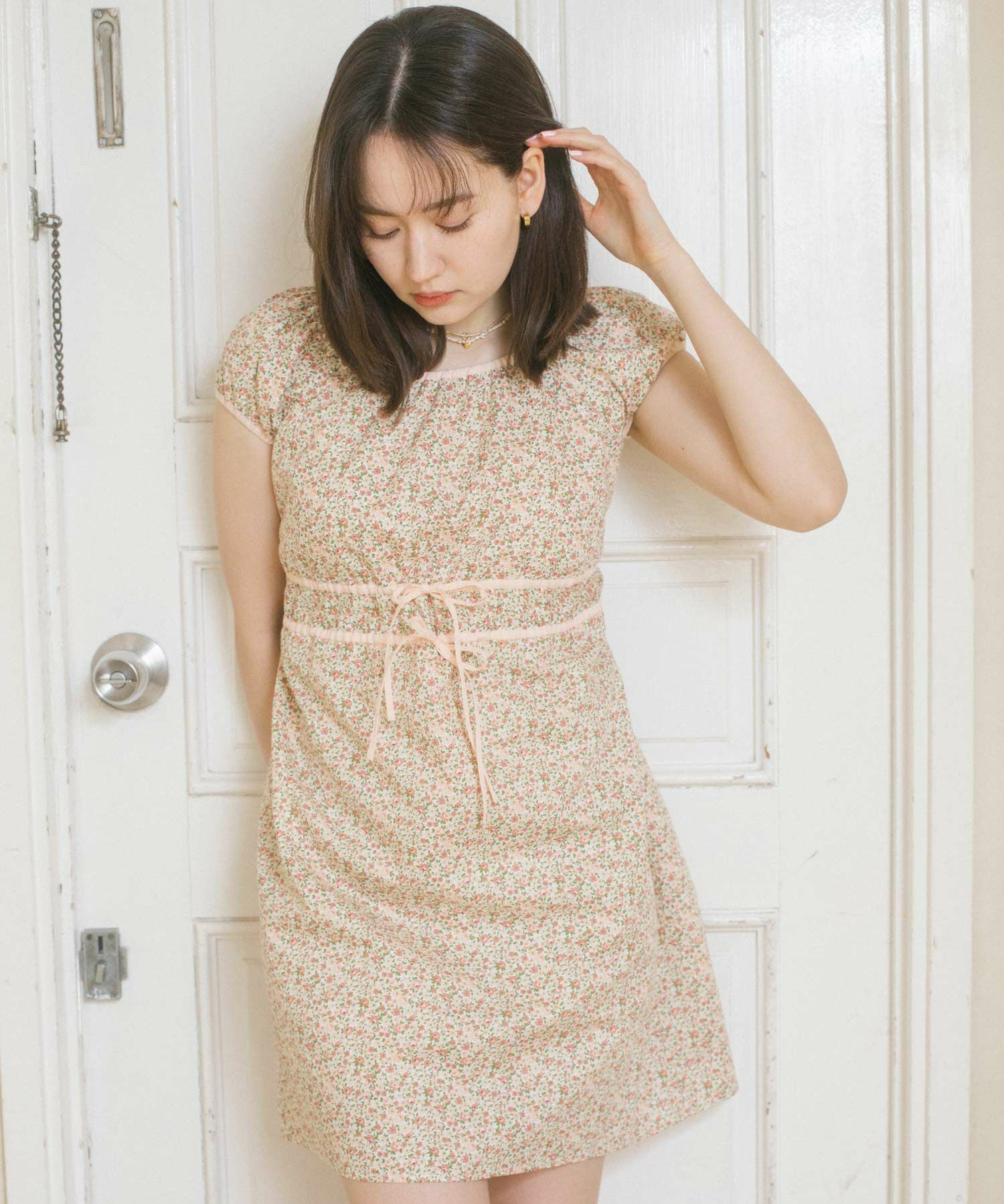 小花柄 ミニワンピース TINA：JOJUN 全2色｜tnj311-0594【1】 - 半袖