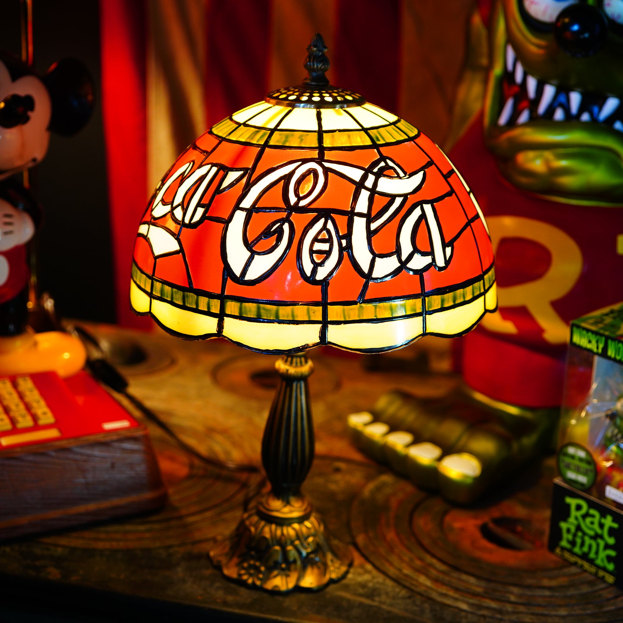 コカコーラ 電話機 ステンドグラス調 コーラ アメリカ アンティーク