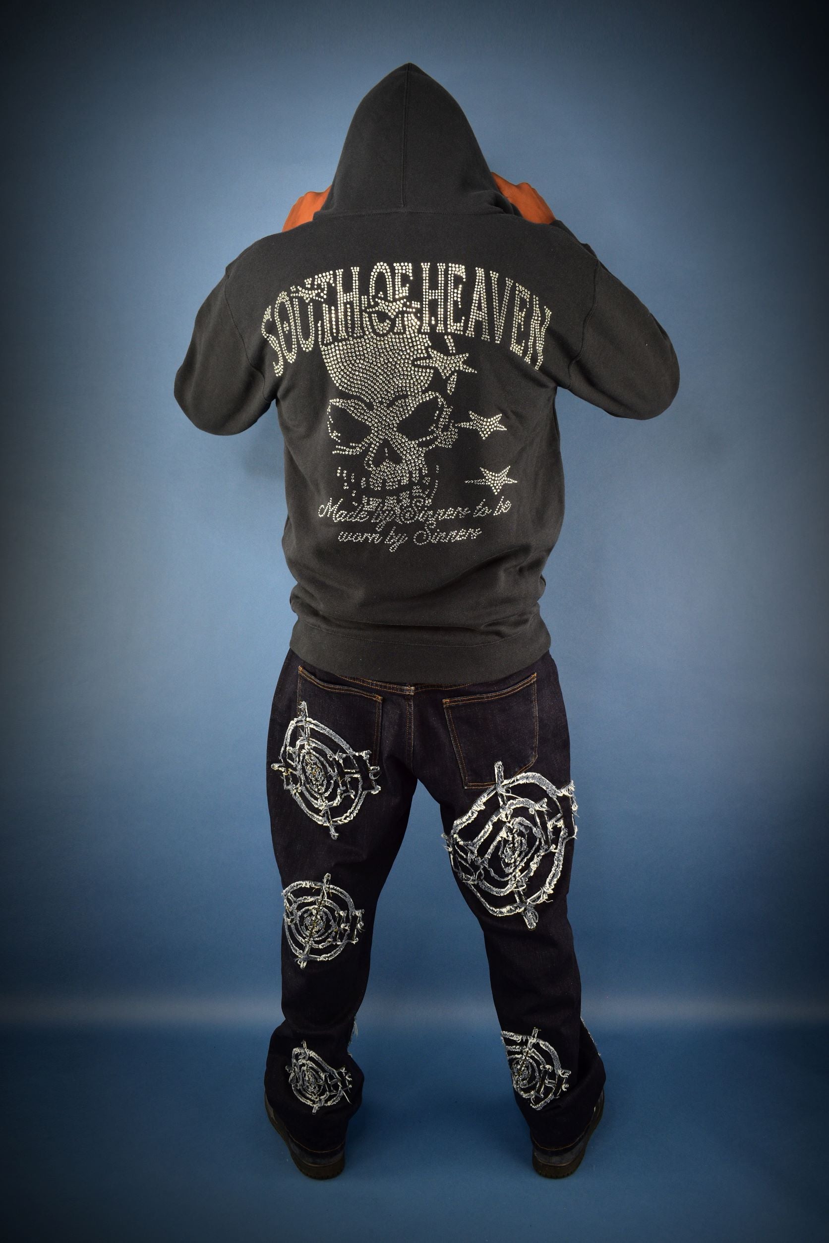 777 DIVISION - RHINESTONE ZIP HOODIE – SOUTH OF HEAVEN®