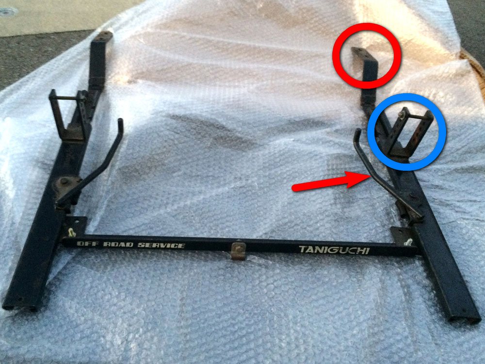 創楽】JA11ジムニー タニグチ リアシートスライドレール取り付け