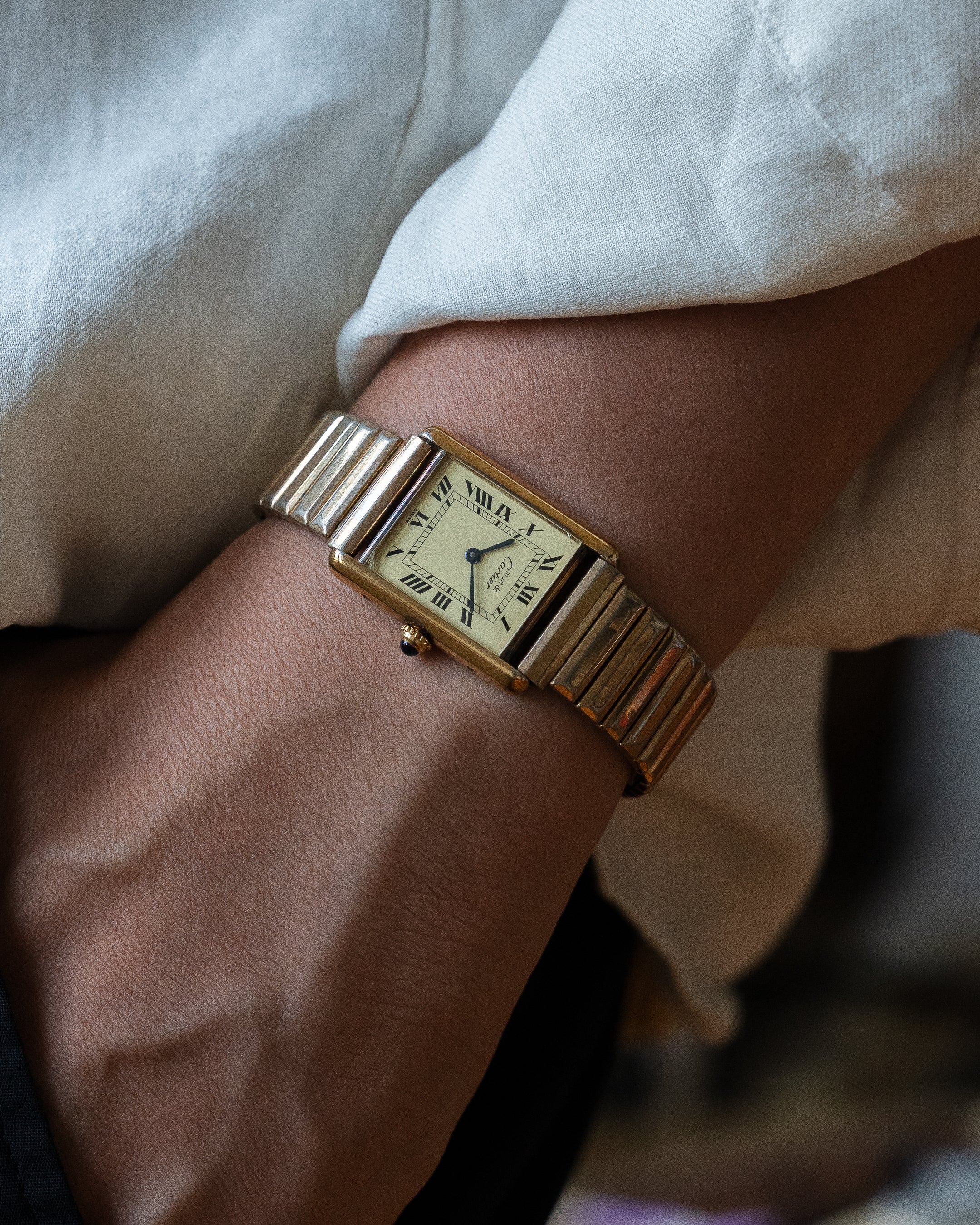 マスト ドゥ カルティエ タンク LM サイズ - アイボリー ダイヤル