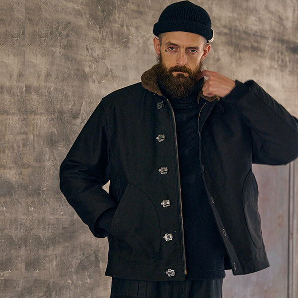 1940s US CLIP JACKET MODIFY BLACK — SPEEDWAY