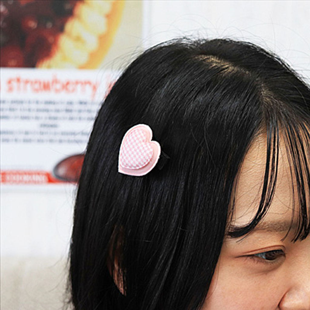 チェック柄ハートミニヘアクリップ／1個売り – SUNHOSEKI