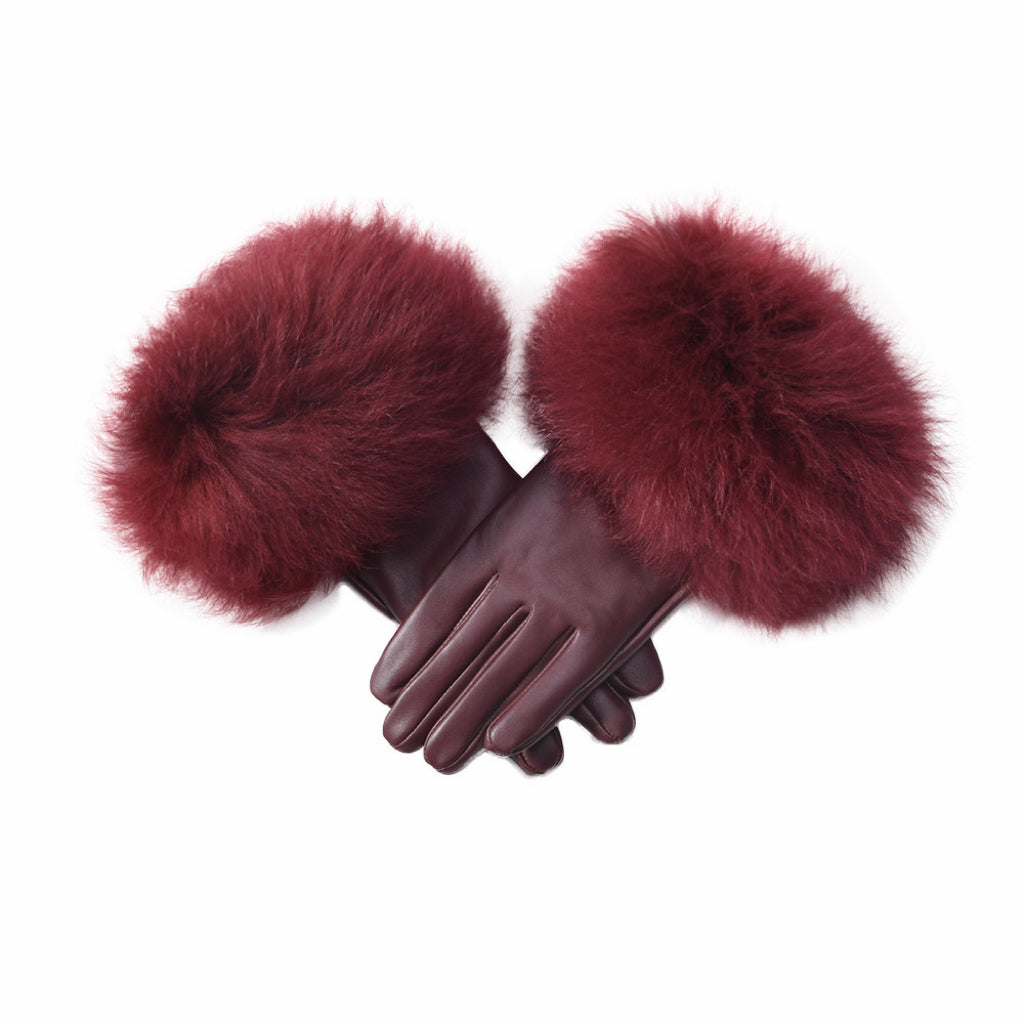 Dawson Shearling Trim Leather Gloves – SUSANNA CHOW