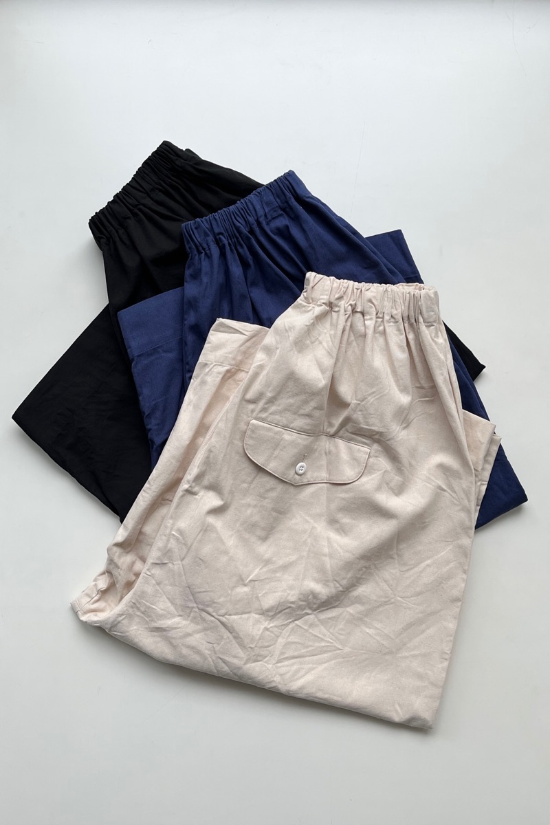 ゴーシュ コットンオックス ワイドキュロットパンツ - SUSCON + RUSTIC