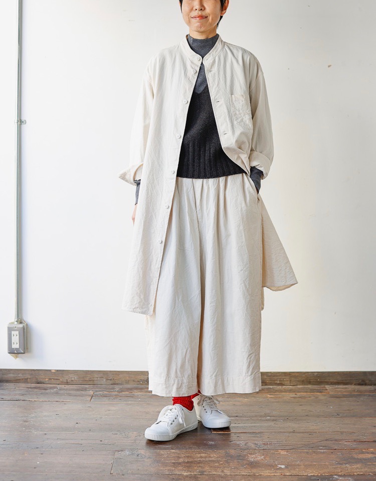 ゴーシュ コットンオックス ワイドキュロットパンツ - SUSCON + RUSTIC