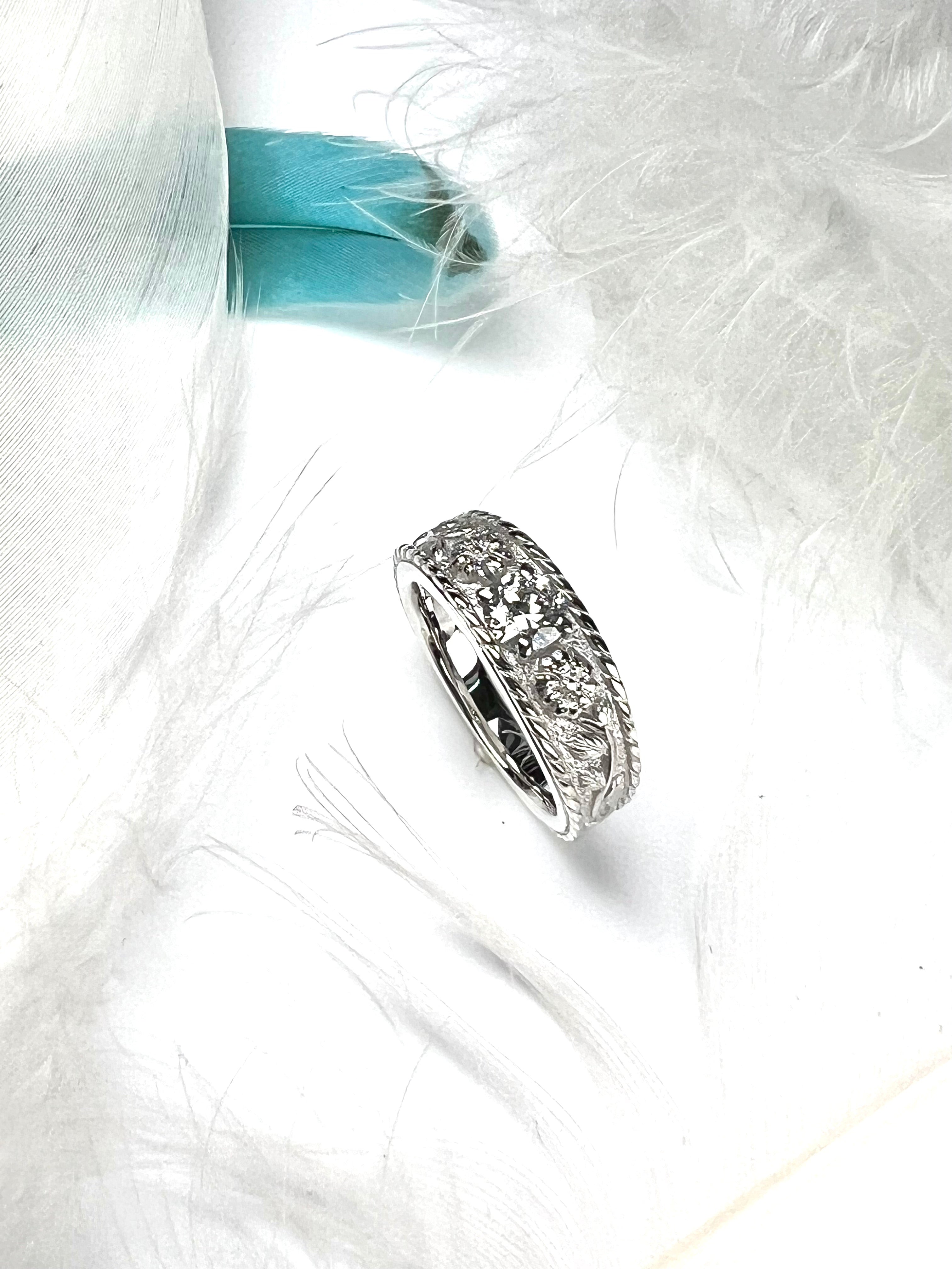 Pt900押し花・リング（ダイヤモンド）〜Pressed Flowers Ring〜 – St