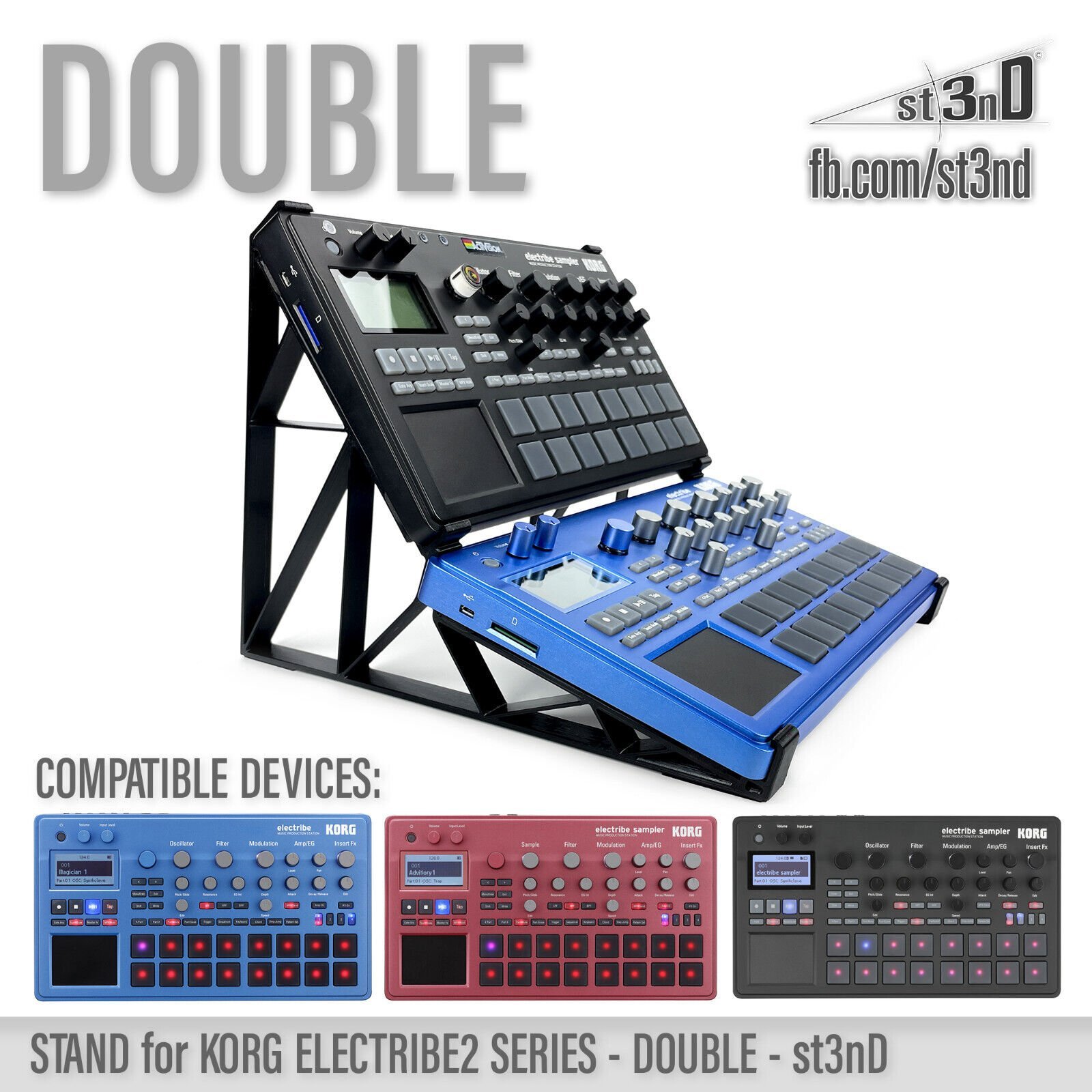 DOUBLE STAND for KORG ELECTRIBE 2 SERIES - Synth Stand + Dust
