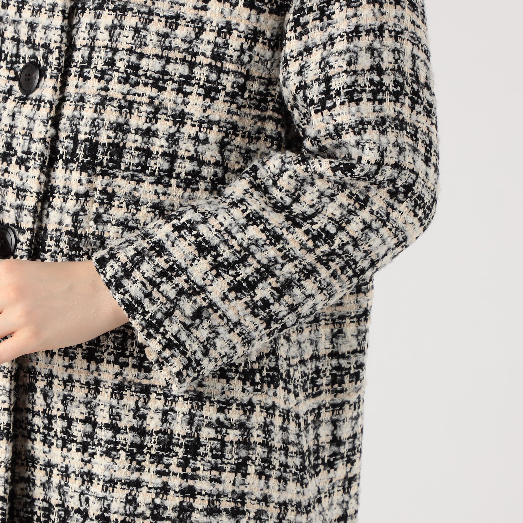 ファンシーハウンドトゥース ロングコート｜トゥモローランド 公式通販