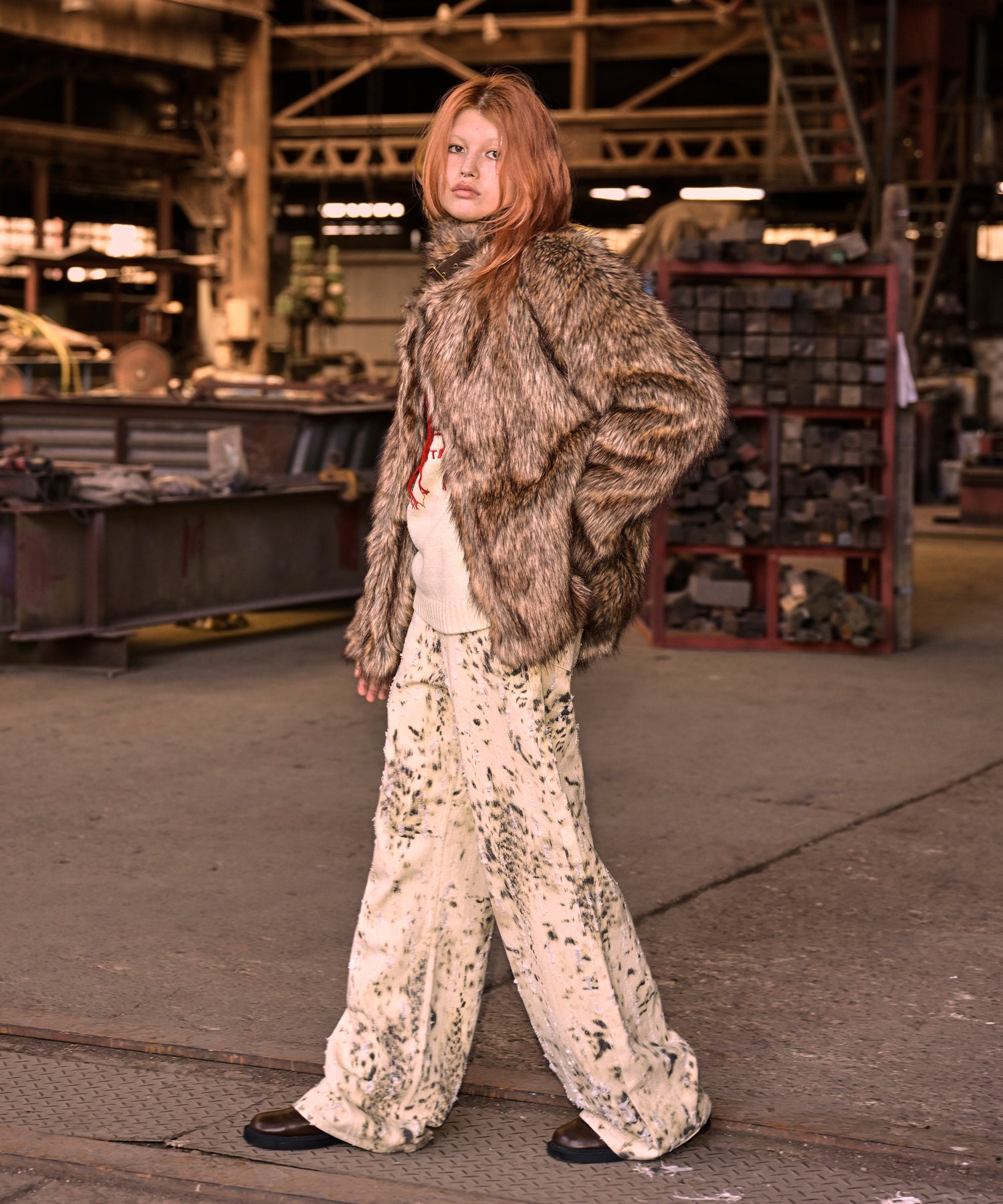 Fauxファースタンドカラーコート｜ACLENT（アクレント）