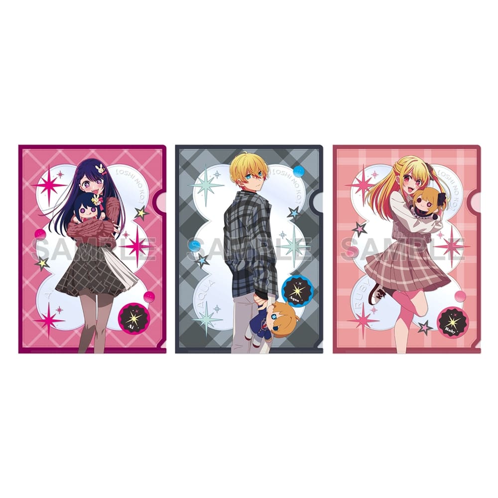 推しの子】クリアファイルセット アイ・アクア・ルビー ぬいぐるみver