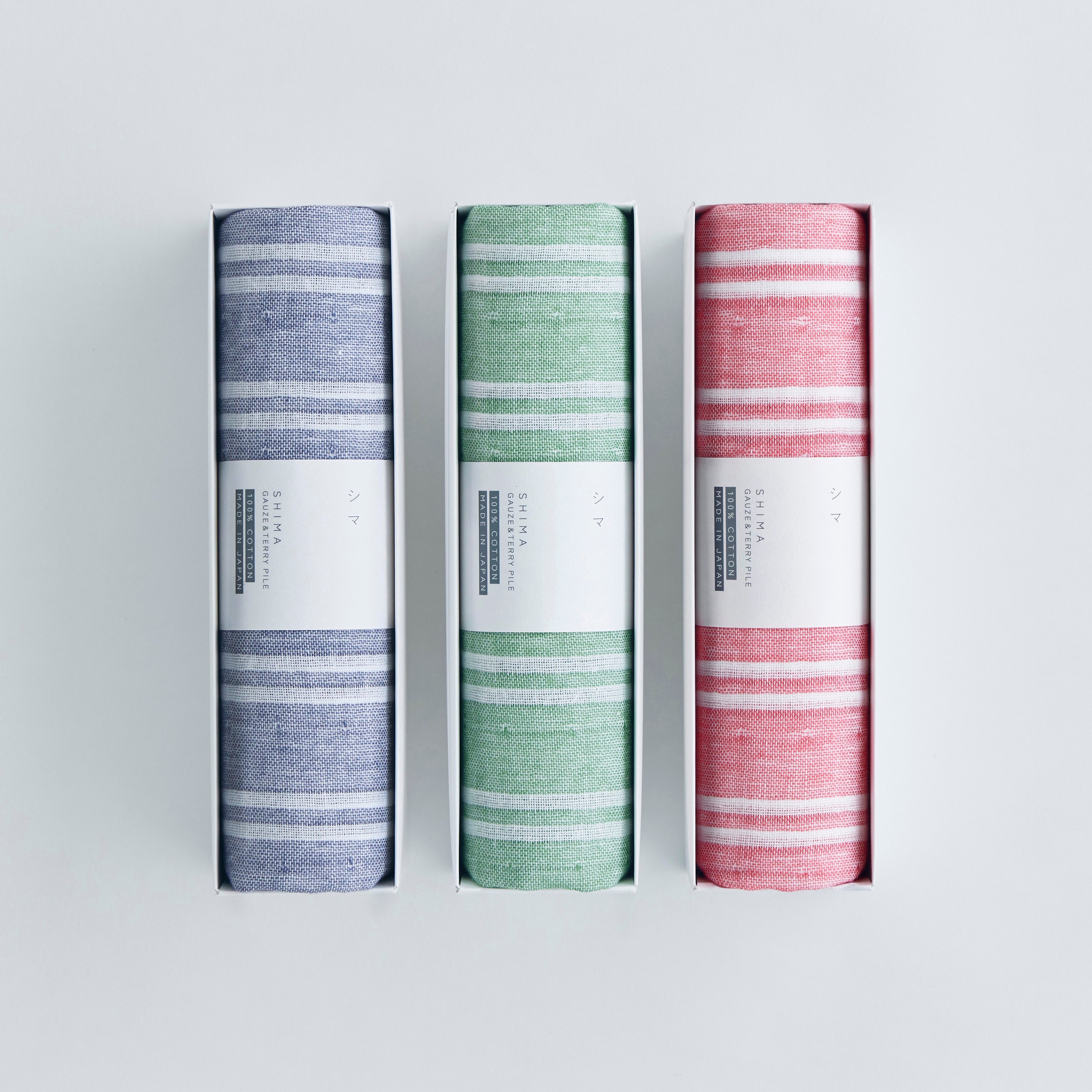 フェイスタオル〈シ マ - ダブル色地〉- 贈りものタオル｜MARUSHIN by