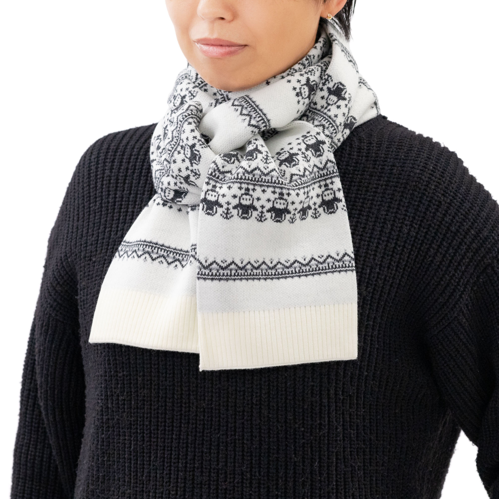 ニットジャガードマフラー(ホワイト) | LOVOT ウェブストア