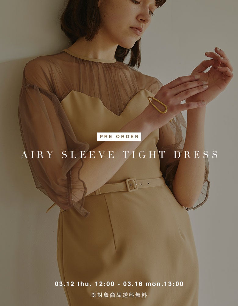 AIRY SLEEVE TIGHT DRESS ブラック S AmeriVINTAGE アメリヴィンテージ AIRY SLEEVE TIGHT DRESS black M