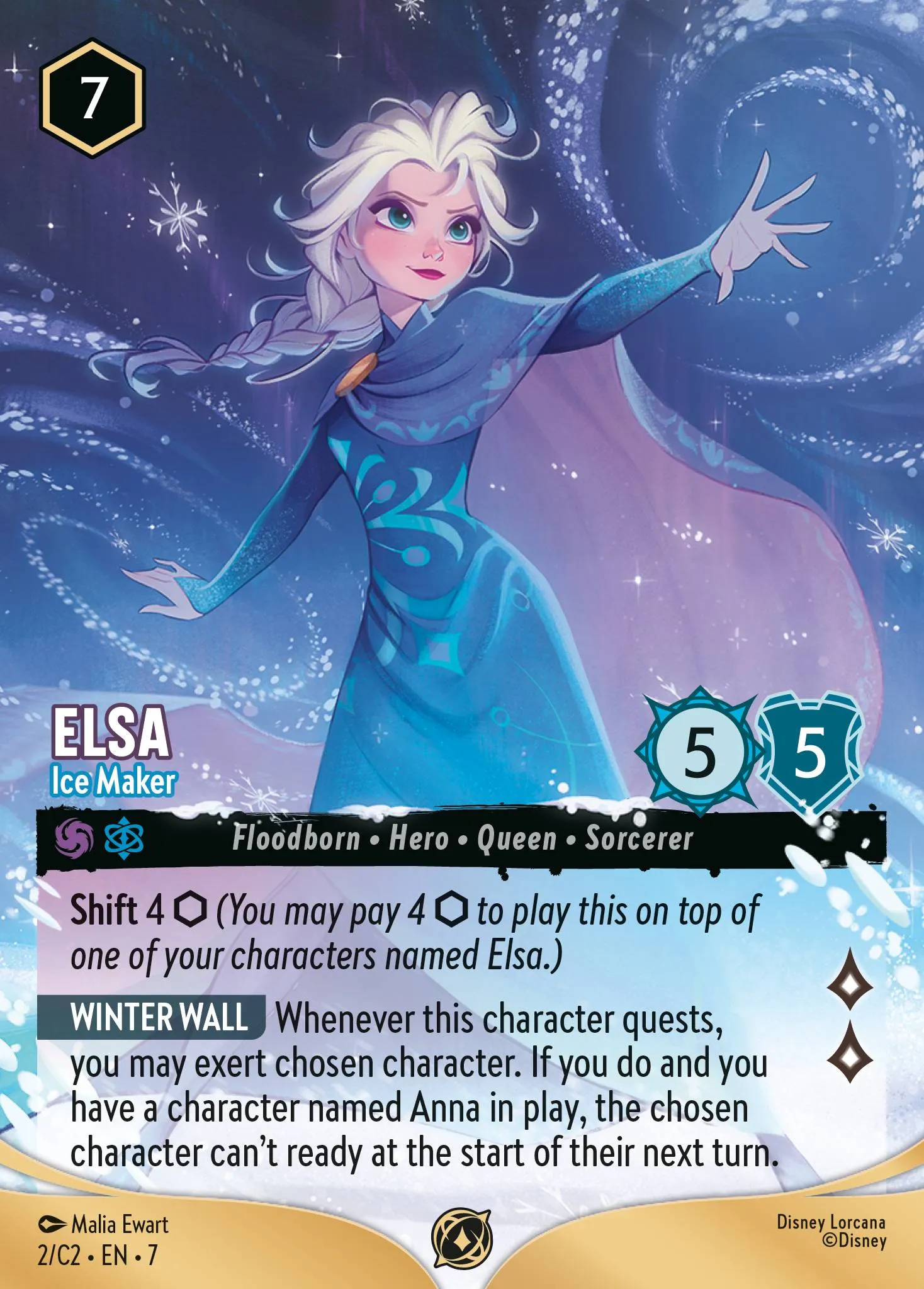 004-042 Elsa - Storm Chaser Lorcana Card | Disney Lorcana