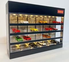 1/64展示40台可・エイジングウォール・4層式ディスプレーBOX/ネオ