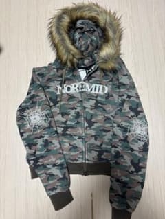 NOREMID 迷彩 ファーフード付きパーカー L - メルカリ