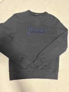 希少】HERNO（ヘルノ）ロゴ刺繍スウェット トレーナー ネイビー 50
