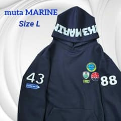 極美品☆muta MARINE ムータマリン プルオーバーパーカーネイビー L