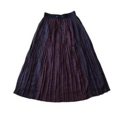 ANAYI アナイ✺ドット プリント プリーツスカート レース ネイビー 36